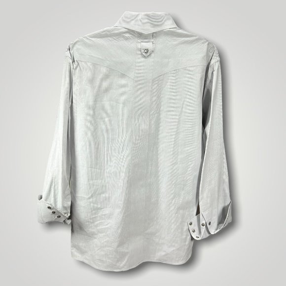 Panhandle Slim Men’s Western Micro-Stripe Long Sleeve Snap Shirt Large - Picture 4 of 6
